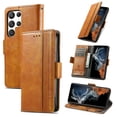 thumbnail image 1 of ELEHOLD Premium Leather Wallet Case for Samsung Galaxy S25 Ultra ,Practical Card Slots Money Slot Stand Function Shockproof Protective Flip Wallet Case for Samsung Galaxy S25 Ultra,Lightbrown, 1 of 5