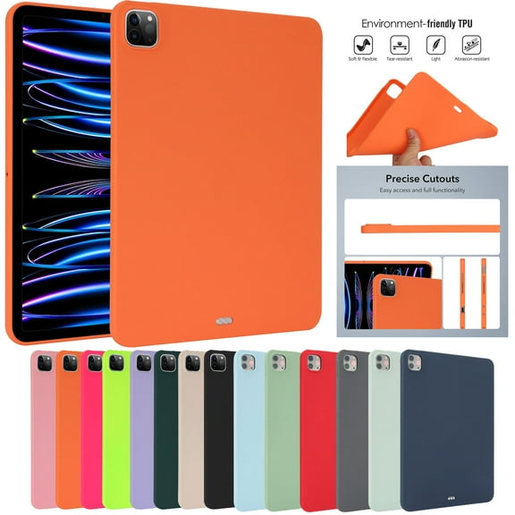 ELEHOLD Protection Case for iPad Pro 13-inch M5 (2025) , Ultra Slim Soft TPU Cover with Shockproof Corner for iPad Pro 13-inch M5 (2025),Orange