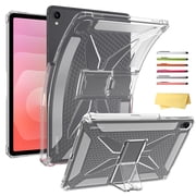 ELEHOLD Protective Case For Samsung Galaxy Tab S11 Ultra 2025 14.6-inch,Shockproof Slim Soft TPU Pencil Holder Foldable Kickstand Anit-Resistant Cover,Clear
