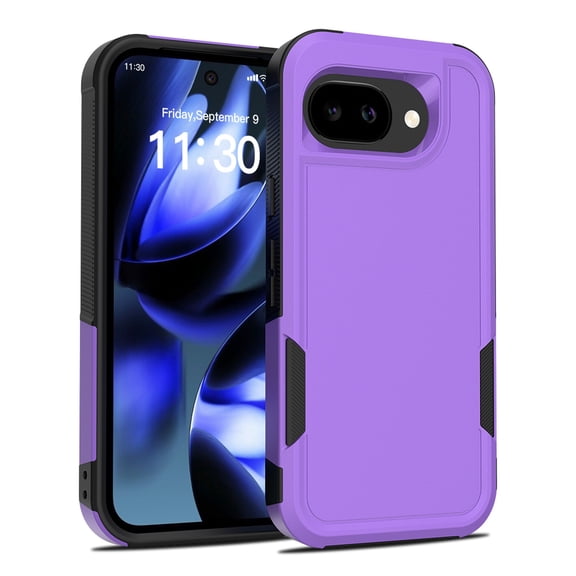 ELEHOLD Protective Phone Case for Google Pixel 10A , Shockproof Rugged Hybrid Dual Layer Non-Slip Slim Fit  Cover,Purple