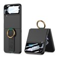 thumbnail image 1 of ELEHOLD Ring Case for Samsung Galaxy Z Flip 3 Case with Small Front Screen Protector, Ultra Slim Matte PC Protective Cover with Ring Holder Wristband Shockproof Case for Samsung Z Flip3 2021,Black, 1 of 8