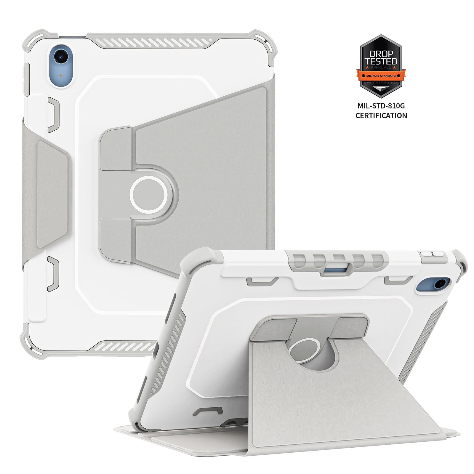 ELEHOLD Rotating Case for Appl iPad (10th generation) 10.9-inch 2022 with Pencil Holder, Magnetic Smart Cover Auto Wake Sleep Folio Stand Case for iPad 10th Gen,  Gray