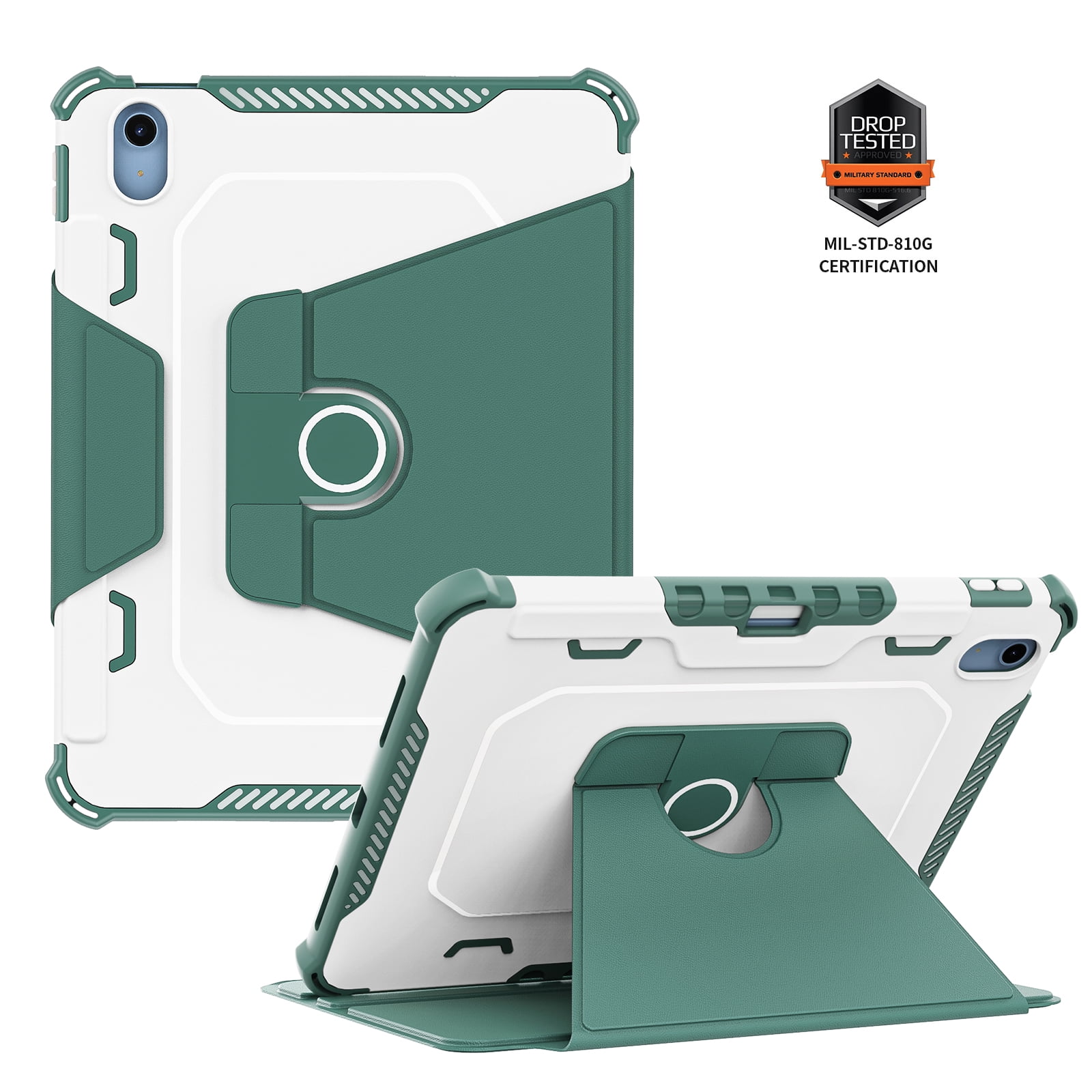 ELEHOLD Rotating Case for Appl iPad (10th generation) 10.9-inch 2022 with Pencil Holder, Magnetic Smart Cover Auto Wake Sleep Folio Stand Case for iPad 10th Gen,  Green