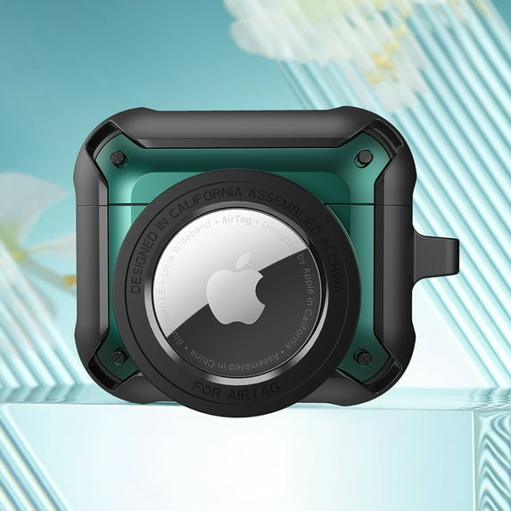 ELEHOLD Rugged Case For Airpods 2nd Gen / 1st Gen – Fashion Camera Design Full Body Protective Shockproof Cover, Wireless Charging Compatible, with Keychain & Auto Lock - Green