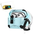 thumbnail image 1 of ELEHOLD Rugged Case for Airpods 2nd Gen / 1st Gen with Secure Lock, Auto-Open Design Shockproof Wireless Charging Full Protection Cover with Carabiner Clip for Airpods 2nd Gen / 1st Gen,Lightblue, 1 of 8