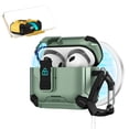 thumbnail image 1 of ELEHOLD Rugged Case for Airpods 4th Gen with Secure Lock, Auto-Open Design Shockproof Wireless Charging Full Protection Cover with Carabiner Clip for Airpods 4th Gen,Green, 1 of 8