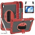 thumbnail image 1 of ELEHOLD Rugged Case For Apple iPad 11th(A16) 2025 With 3-in-1 Stylus Pens ,Three-Layer Hybrid  360° Rotating Kickstand Pencil Holder Handstrap Shoulder Strap Shockproof Case ,B, 1 of 10