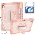 thumbnail image 1 of ELEHOLD Rugged Case For Apple iPad 11th(A16) 2025 With 3-in-1 Stylus Pens ,Three-Layer Hybrid  360° Rotating Kickstand Pencil Holder Handstrap Shoulder Strap Shockproof Case ,C, 1 of 10