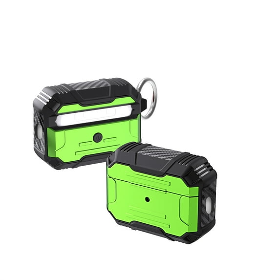 ELEHOLD Rugged Case Compatible with Airpods Pro 2nd Gen 2022, Full Body Hard Shell Shockproof Anti-Scratch Case with Carabiner for Airpods Pro 2 (2022),Green