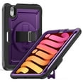thumbnail image 1 of ELEHOLD Rugged Case For iPad mini6/mini7 (A17 Pro) 2024,360 Rotating Stand Hand Strap Shoulder Strap Pencil Holder Full-Body Heavy Duty Shockproof Protective Case,Purple, 1 of 12