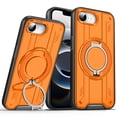 thumbnail image 1 of ELEHOLD Rugged Case For iPhone 16e Air Cushion Shockproof Magnetic Protective Phone Cover, MagSafe Compatible, with 360° Rotable Stand,  Orange, 1 of 8