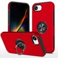 thumbnail image 1 of ELEHOLD Rugged Case For iPhone 16e / SE4 2025 Magnetic Shockproof Cover, 360° Rotable Ring Kickstand, Enhanced Camera Protection, Red, 1 of 7
