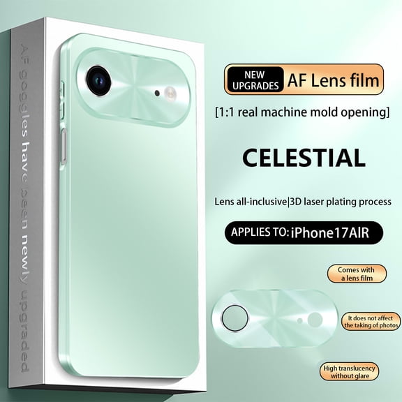 ELEHOLD Rugged Case For iPhone Air With Lens Protector, Slim Shock-Absorbent Matte Snti-fingerprint Hard PC+TPU Rugged Protection Case ,Green