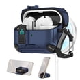 thumbnail image 1 of ELEHOLD Rugged Case for Galaxy Buds 3/3 Pro with Secure Lock, Auto-Open Design Shockproof Wireless Charging Full Protection Cover with Carabiner Clip for Galaxy Buds 3/3 Pro,Blue, 1 of 8
