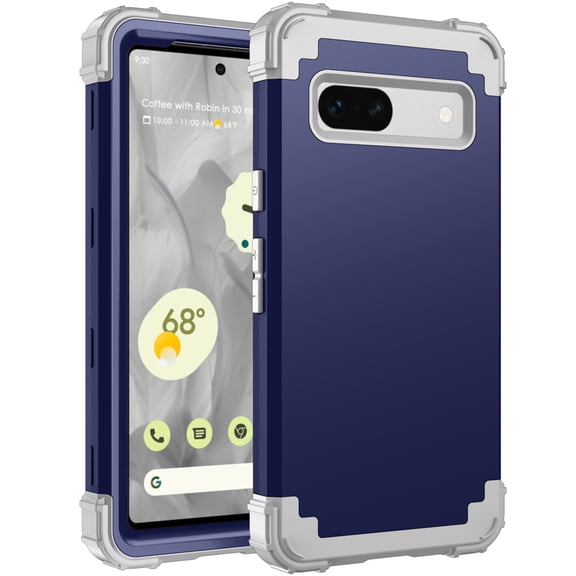 ELEHOLD Rugged Case for Google Pixel 7a Hard PC Soft Silicone Hybrid Shockproof Scratch-Resistant Anti-Fingerprint Slim Thin Case for Google Pixel 7A,Blue
