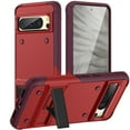 thumbnail image 1 of ELEHOLD Rugged Case for Google Pixel 8 Pro,Hybrid Military Grade Drop Protection Built-in Hidden Kickstand Shockproof Armor Cover for Google Pixel 8 Pro,Red, 1 of 7
