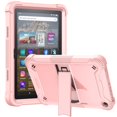 thumbnail image 1 of ELEHOLD Rugged Case for Kindle Fire HD 8 & HD 8 Plus Tablet (12th Generation 2022 Model), Full Body Drop Protection Kickstand Back Cover for Kids, Rosegold, 1 of 6