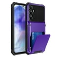 thumbnail image 1 of ELEHOLD Rugged Case for Samsung Galaxy A06 Flip Open Back Wallet Hidden Card Slot Rugged Shockproof Hybrid Hard PC Shell Anti-Scratch Case for Samsung Galaxy A06,Purple, 1 of 6