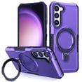 thumbnail image 1 of ELEHOLD Rugged Case for Samsung Galaxy A14 5G Heavy Duty Case with Foldable Ring Holder Kickstand Function Non-Slip Military Grade Drop Protection Shockproof Cover for Samsung Galaxy A14 5G,purple, 1 of 1