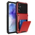thumbnail image 1 of ELEHOLD Rugged Case for Samsung Galaxy A26 5G Flip Open Back Wallet Hidden Card Slot Rugged Shockproof Hybrid Hard PC Shell Anti-Scratch Case for Samsung Galaxy A26 5G,Red, 1 of 6