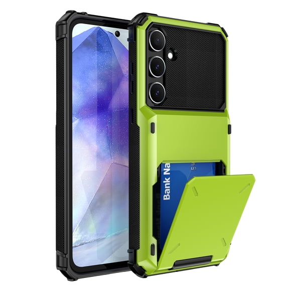 ELEHOLD Rugged Case for Samsung Galaxy A26 5G Flip Open Back Wallet Hidden Card Slot Rugged Shockproof Hybrid Hard PC Shell Anti-Scratch Case for Samsung Galaxy A26 5G,Green