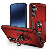 ELEHOLD Rugged Case for Samsung Galaxy A36 5G, 360 Rotating Metal Ring Stand Kickstand Function Support Magnetic Car Mount Holder Shockproof Protective Case for Samsung Galaxy A36 5G,Red Black