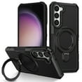 thumbnail image 1 of ELEHOLD Rugged Case for Samsung Galaxy S21+ Heavy Duty Case with Foldable Ring Holder Kickstand Function Non-Slip Military Grade Drop Protection Shockproof Cover for Samsung Galaxy S21+,black, 1 of 8
