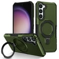 thumbnail image 1 of ELEHOLD Rugged Case for Samsung Galaxy S23 FE Heavy Duty Case with Foldable Ring Holder Kickstand Function Non-Slip Military Grade Drop Protection Shockproof Cover for Samsung Galaxy S23 FE,darkgreen, 1 of 8
