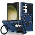 thumbnail image 1 of ELEHOLD Rugged Case for Samsung Galaxy S23 FE with Sliding Camera Lens Cover Rotation Ring Holder Stand Function Compatible with MagSafe Shockproof Cover for Samsung Galaxy S23 FE,royalblue, 1 of 8