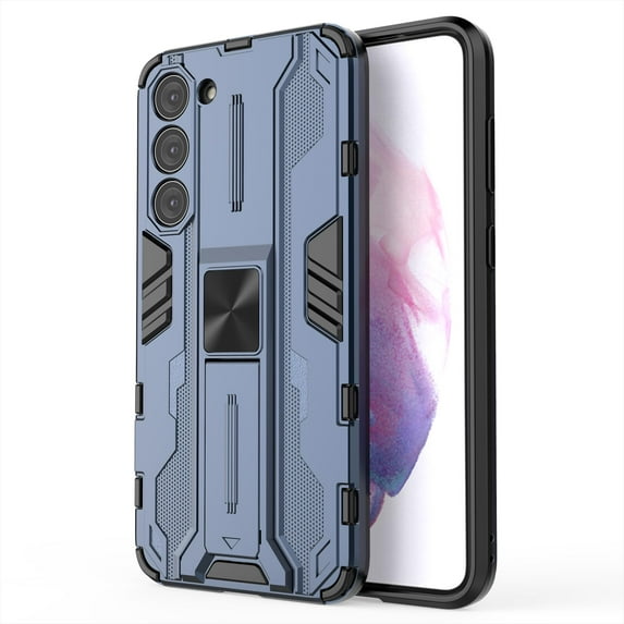 ELEHOLD Rugged Case for Samsung Galaxy S23,Hybrid Case with Built-in Hidden Bracket Stand Function Slim Fit Non-Slip Shockproof Case for Galaxy S23,Navy