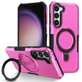 thumbnail image 1 of ELEHOLD Rugged Case for Samsung Galaxy S23 Plus Heavy Duty Case with Foldable Ring Holder Kickstand Function Non-Slip Military Grade Drop Protection Shockproof Cover for Samsung Galaxy S23 Plus,pink, 1 of 8