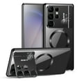 thumbnail image 1 of ELEHOLD Rugged Case for Samsung Galaxy S23 Ultra Aluminum Alloy Metal Case with Acrylic Clear Back Camera Lens Protective Cover Invisible Bracket Stand Magnetic MagSafe Shockproof Case,black, 1 of 8
