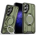 thumbnail image 1 of ELEHOLD Rugged Case For Samsung Galaxy S25 Air Cushion Shockproof Magnetic Protective Phone Cover, MagSafe Compatible, with 360° Rotable Stand,  Armygreen, 1 of 8