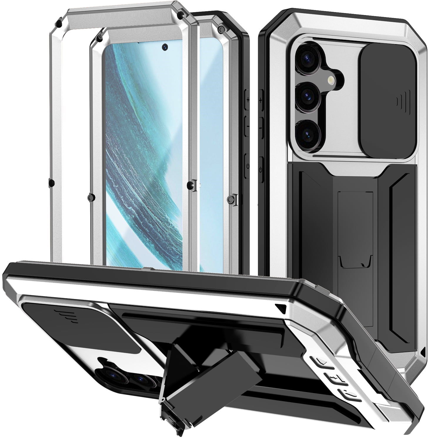 ELEHOLD Rugged Case for Samsung Galaxy S25 with Slide Camera Protection ...