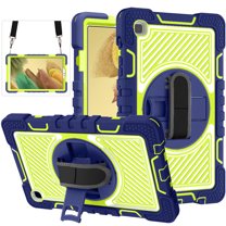 ELEHOLD Rugged Case for Samsung Galaxy Tab A7 Lite 8.7 (2021) Three-Layer Hybrid Muti-Functional Case with 360° Rotating Kickstand Handstrap Crossbody Shoulder Strap Shockproof Case, Green