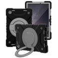 thumbnail image 1 of ELEHOLD Rugged Case for Samsung Galaxy Tab A8 10.5" (X200/X205/X207),Three-Layer Protection PC+Silicone Case with 360° Rotatable Kickstand Folding Handle Grip Shoulder Strap Shockproof Case,Black/Gray, 1 of 8