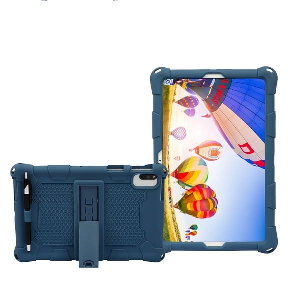 ELEHOLD Rugged Case for Samsung Galaxy Tab A8 10.5-inch 2022,X200 X205,Soft Silicone Case with Folding Kickstand Rubber Shell Shockproof Protective Cover,Darkblue