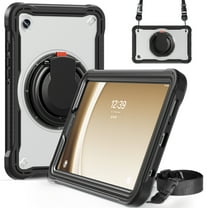 ELEHOLD Rugged Case For Samsung Galaxy Tab A9  2023 11-inch, Hybrid Shockproof 360° Rotating Stand Hand Grip Pencil Holder Protection Case With Detachable Shoulder Strap , A
