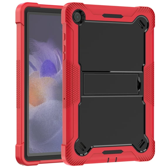 ELEHOLD Rugged Case for Samsung Galaxy Tab A9 (2023) Three-Layer Hybrid Multi-Functional Case with Built-in Kickstand Function Shockproof Heavy Duty Case for Samsung Tab A9 8.7 Inch,Black + Red