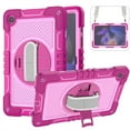 thumbnail image 1 of ELEHOLD Rugged Case for Samsung Galaxy Tab A9 Plus 11.0"(2023) Three-Layer Hybrid Muti-Functional Case with 360° Rotating Kickstand Handstrap Crossbody Shoulder Strap Shockproof Case, Rose + Pink, 1 of 7