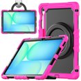 thumbnail image 1 of ELEHOLD Rugged Case for  Samsung Galaxy Tab S10 FEplus/FE+ 2025 Three-Layer Protection with Screen Protector Portable Folding Handle Grip 360° Rotating Kickstand Bracket Shockproof Cover,Rose, 1 of 6