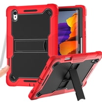 ELEHOLD Rugged Case for Samsung Galaxy Tab S11 2025,11-inch, Three-Layer Hybrid Multi-Functional Case with Built-in Kickstand Function Shockproof Heavy Duty Case,Red