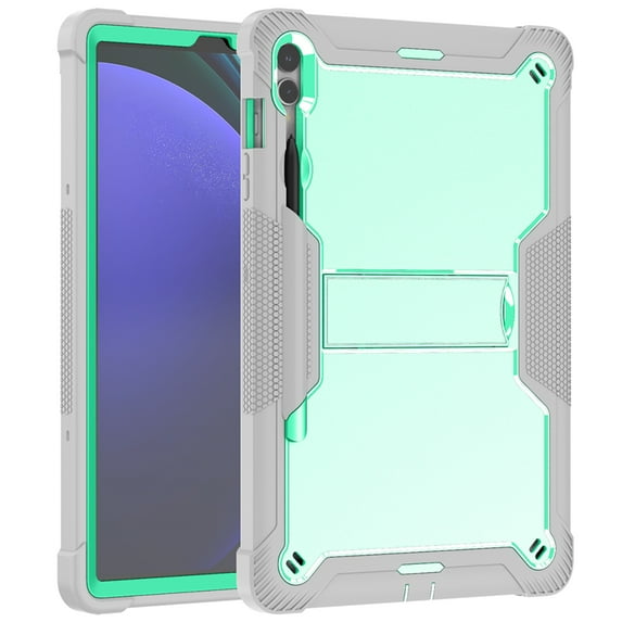 ELEHOLD Rugged Case for Samsung Galaxy Tab S9+ (2023) Three-Layer Hybrid Muti-Functional Case with Built-in Kickstand Pencil Holder Shockproof Case for Samsung Tab S9 Plus 12.4",Green