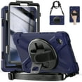 thumbnail image 1 of ELEHOLD Rugged Case For Samsung Galaxy Tab S9 Ultra (X910/X916B) 14.6" Full Protection Cover with Screen Protector Pencil Holder [360 Rotating Strap] & Stand, Shoulder Strap,  Navyblue, 1 of 1