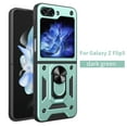 thumbnail image 1 of ELEHOLD Rugged Case for Samsung Galaxy Z Flip 5, Built-in Screen Protector Hybrid Shockproof with Ring Holder Kickstand Function Work with Magnetic Car Mount Heavy Duty Case,Green, 1 of 11