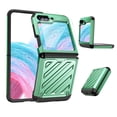 thumbnail image 1 of ELEHOLD Rugged Case for Samsung Galaxy Z Flip 5 Hybrid PC+TPU Shockproof Anti-Scratch Case with Hinge Protection Armor Cover Case with 1 Pack Small Screen Protector for Samsung Z Flip 5,Green, 1 of 6