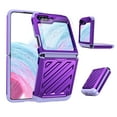 thumbnail image 1 of ELEHOLD Rugged Case for Samsung Galaxy Z Flip 5 Hybrid PC+TPU Shockproof Anti-Scratch Case with Hinge Protection Armor Cover Case with 1 Pack Small Screen Protector for Samsung Z Flip 5,Purple, 1 of 6