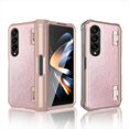 thumbnail image 1 of ELEHOLD Rugged Case for Samsung Galaxy Z Fold 4,Lychee Leather Pattern Design Built-in Screen Protector Pen Slot Full Body Hinge Protection Shockproof Non-Slip Heavy Duty Case,Rosegold, 1 of 8