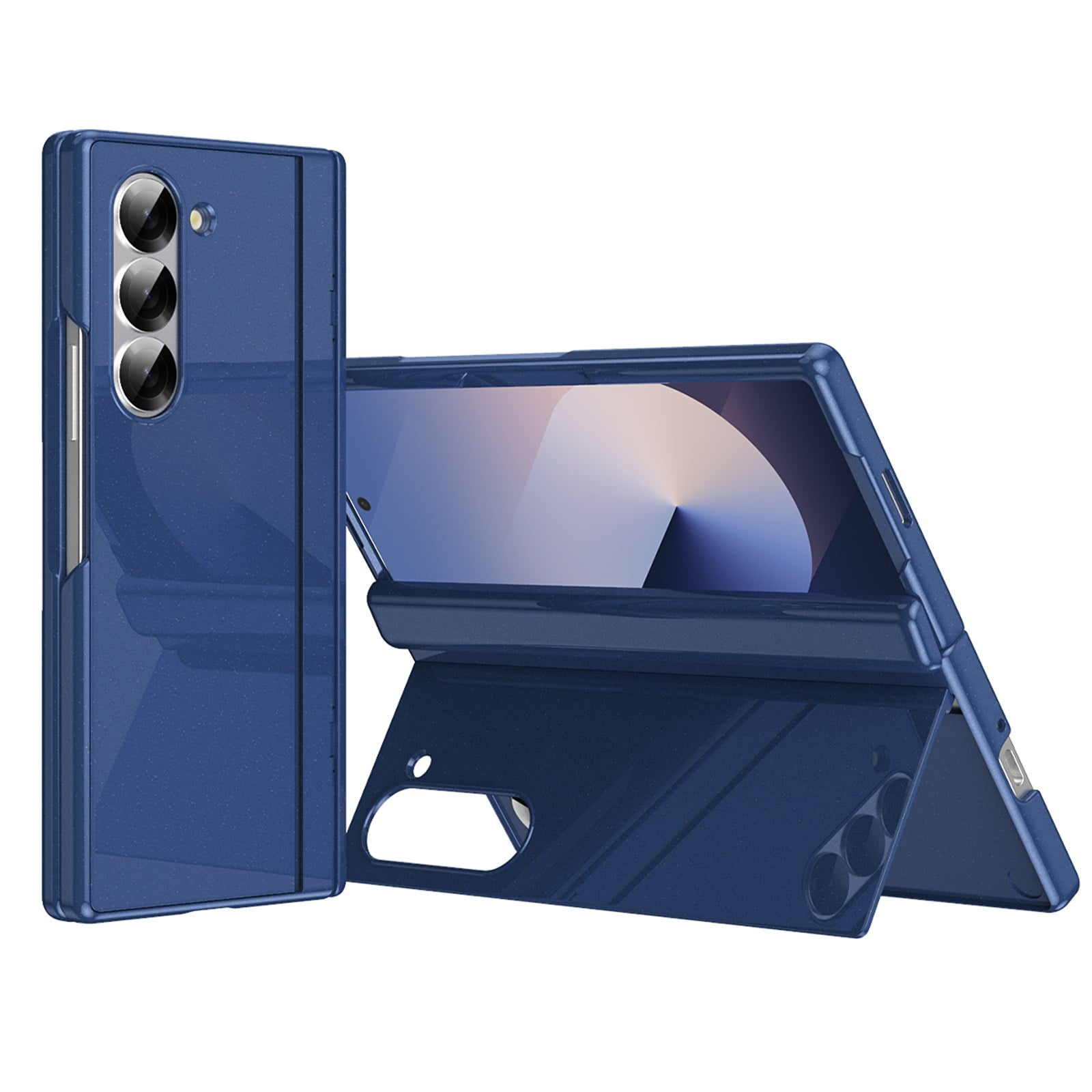 ELEHOLD Rugged Case for Samsung Galaxy Z Fold 5 Case,Built-in Screen Protector Flip Kickstand Hinge Protection Slim Full Body Protective Phone Case for Samsung Galaxy Z Fold 5,Blue
