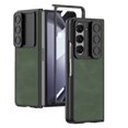 thumbnail image 1 of ELEHOLD Rugged Case for Samsung Galaxy Z Fold 5 Case with Built-in Screen Protector Slide Camera Lens Protector Full Body Shockproof Luxury Leather Case for Samsung Z Fold 5 2023 - Green, 1 of 6